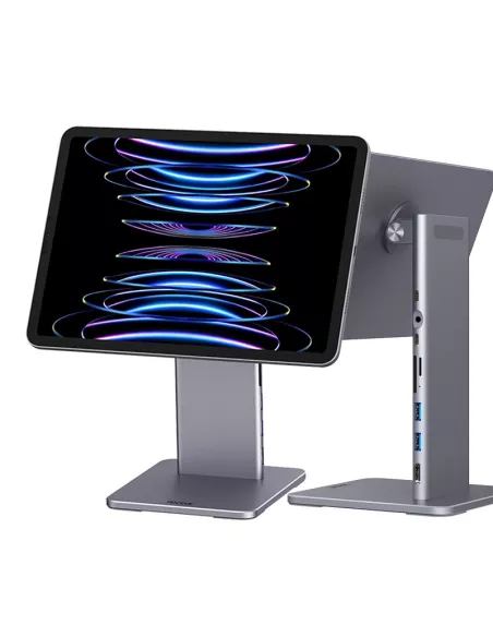 ibroz-Socle Magnetic Docking Station and Multiport Hub 6 in 1 for iPad 11, iPad 10,9 inch