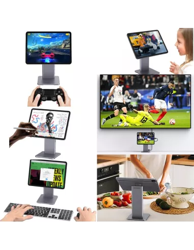ibroz-Socle Magnetic Docking Station and Multiport Hub 6 in 1 for iPad 11, iPad 10,9 inch
