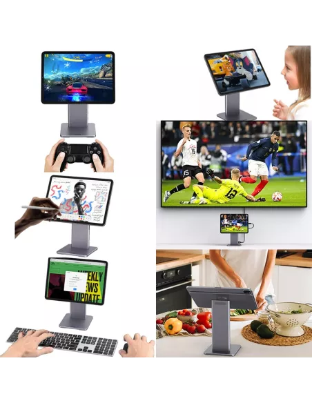 ibroz-Socle Magnetic Docking Station and Multiport Hub 6 in 1 for iPad 11, iPad 10,9 inch