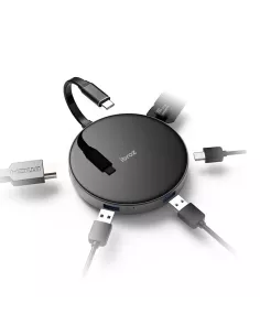 Chargeur ibroz sans fil à induction 15W + Hub 6 en 1 - HDMI 4K + 3 USB-C - USB-C 100W + Lecteur SD