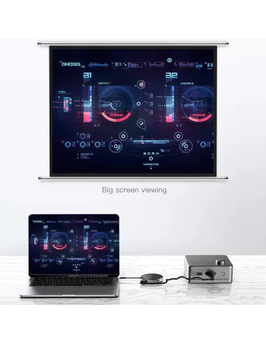 Chargeur ibroz sans fil à induction 15W + Hub 6 en 1 - HDMI 4K + 3 USB-C - USB-C 100W + Lecteur SD