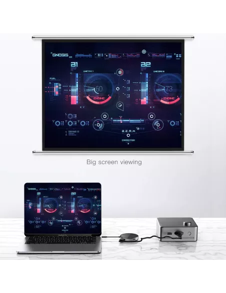 ibroz wireless induction charger 15W + Hub 6 in 1 - HDMI 4K + 3 USB-C - USB-C 100W + SD Reader