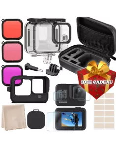 Pack cadeau Accessoires et boîtier de plongée étanche 45m pour GoPro Hero 8