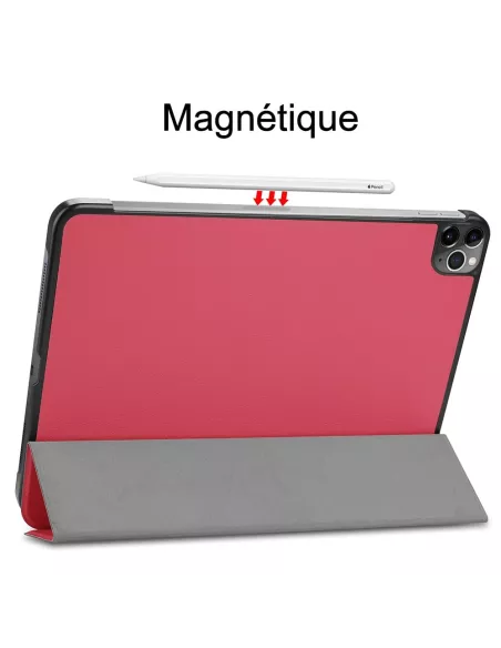 ibroz Etui Cuir Smart Folio Cover pour iPad Pro 11" (1ᵉ, 2ᵉ, 3ᵉ, 4ᵉ Génération) watermelon pasteque