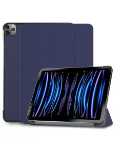 ibroz Etui Cuir Smart Folio Cover pour iPad Pro 11" (1ᵉ, 2ᵉ, 3ᵉ, 4ᵉ Génération) bleu nuit