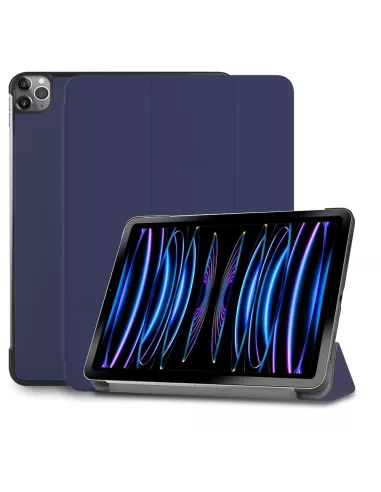 ibroz Etui Cuir Smart Folio Cover pour iPad Pro 11" (1ᵉ, 2ᵉ, 3ᵉ, 4ᵉ Génération) bleu nuit