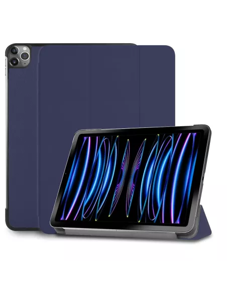 ibroz Etui Cuir Smart Folio Cover pour iPad Pro 11" (1ᵉ, 2ᵉ, 3ᵉ, 4ᵉ Génération) bleu nuit