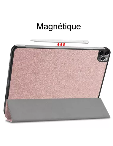 ibroz Leather Smart Folio Cover for iPad Pro 11" (1ᵉ, 2ᵉ, 3ᵉ, 4ᵉ Generation) pink gold