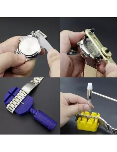 ibroz-Trousse à Outils de démontage, réduction de maillon, changement de piles pour montres et bracelets montres acier 2