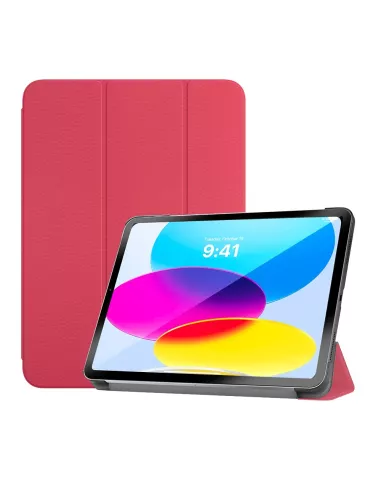 ibroz Leather Smart Folio Cover for iPad 10.9" (10ᵉ Generation) - Watermelon Pink