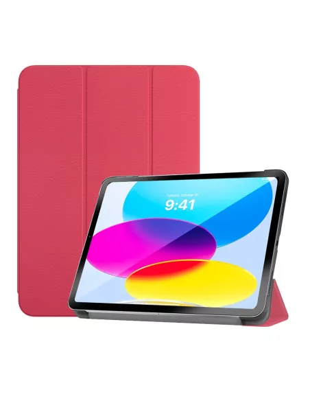 ibroz Etui Cuir Smart Folio Cover pour iPad 10.9" (10ᵉ Génération) - Rose Pastèque