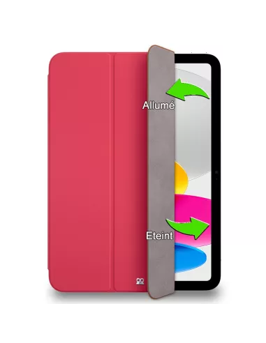 Etui Cuir Smart Folio Cover pour iPad 10.9" (10ᵉ Génération) - Rose...