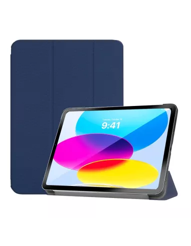 ibroz Leather Smart Folio Cover for iPad 10.9" (10ᵉ Generation) - navy blue