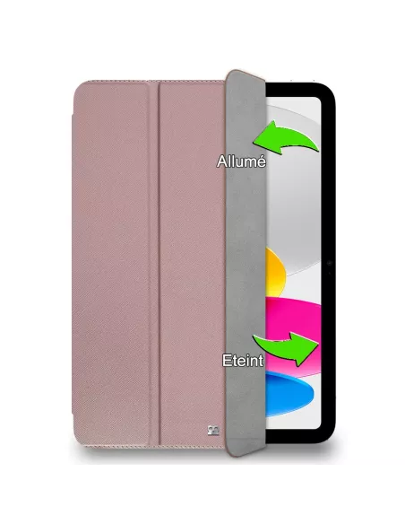 Etui Cuir Smart Folio Cover pour iPad 10.9" (10ᵉ Génération) - Rose...