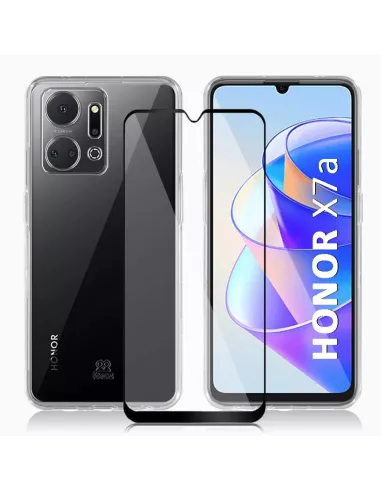 ibroz-coque transparente antichocs intégrale pour Honor X7a + verre trempé