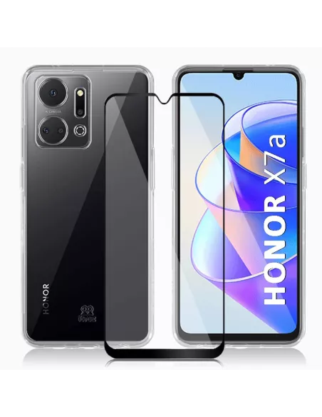 ibroz-coque transparente antichocs intégrale pour Honor X7a + verre trempé