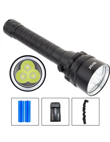 Diving torch 80m 3 Leds (L2) extra powerful - 6000 Lm - Light...