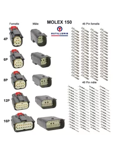 tools-Connector plugs Molex 150 waterproof - 4, 6, 8, 12, 16 Pins for Harley Davidson, cars and motorcycles