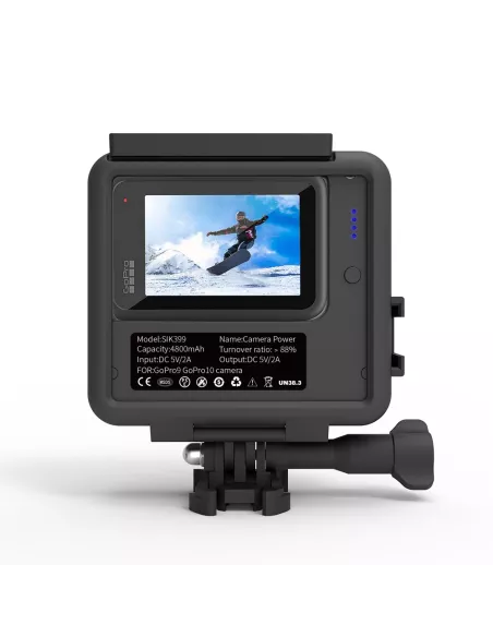 Batterie externe, 4800mAh, pour GoPro Hero 9 et Hero 10, avec cadre...