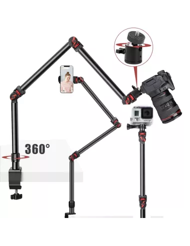 ibroz Bras Articulé Trépied 360° pour prise de vue video et photo