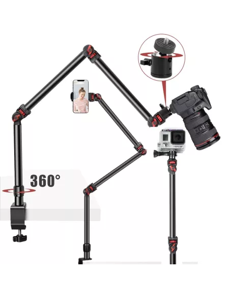 ibroz Bras Articulé Trépied 360° pour prise de vue video et photo