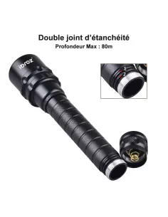 ibroz Torche de plongée 80m 5 Leds (L2) extra puissante - 10000 Lm - Lumière du jour 2