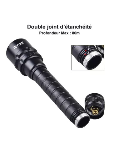 Diving torch 80m 5 Leds (L2) extra powerful - 10000 Lm - Light...