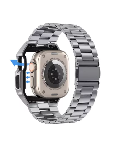 Bracelet Luxe Acier Inoxydable pour Apple Watch Ultra 49mm - Argent...