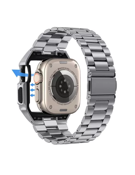 Luxury Stainless Steel Strap for Apple Watch Ultra 49mm - Silver...