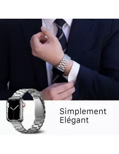 Bracelet Casual Acier Inoxydable pour Apple Watch 8, 7, 6, SE, 5, 4 - Argent 2