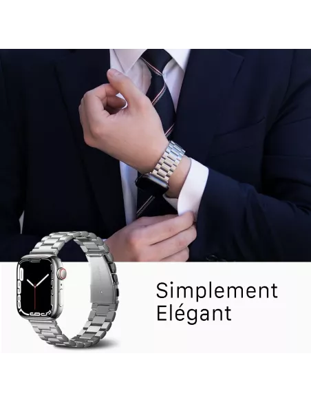 Bracelet Casual Acier Inoxydable pour Apple Watch 8, 7, 6, SE, 5, 4...