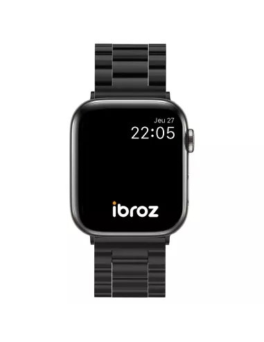Bracelet Casual Acier Inoxydable pour Apple Watch 8, 7, 6, SE, 5, 4 - Noir