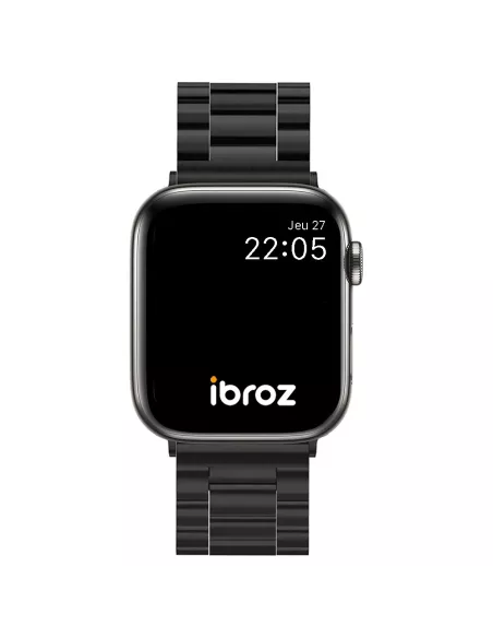 Casual Stainless Steel Band for Apple Watch 8, 7, 6, SE, 5, 4 - Black