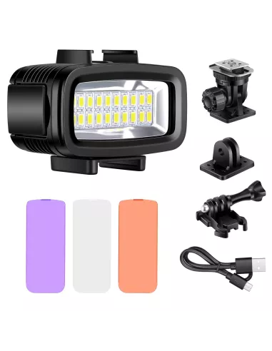 Gopro 20 Leds Diving Lamp and Torch (IPX8 - 40 meters) + Filter...