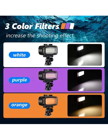 Gopro 20 Leds Diving Lamp and Torch (IPX8 - 40 meters) + Filter...