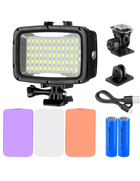 Gopro 60 Leds Diving Lamp and Torch (IPX8 - 40 meters) + Dive...
