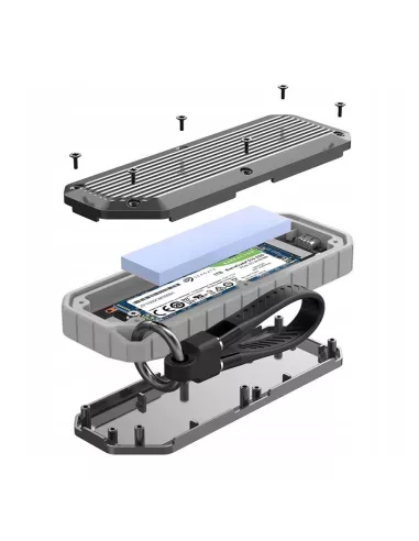 Boîtier SSD M.2 Durci de Qualité Militaire - Compatible NVMe/PCIe e...