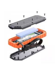 ibroz - Rugged and waterproof enclosure for M.2 SSDs - NVMe / PCIe Gen3 and NGFF / SATA Gen3 compatible - Silver 2
