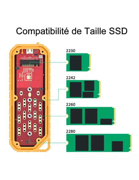 Boîtier SSD M.2 Durci de Qualité Militaire - Compatible NVMe/PCIe e...