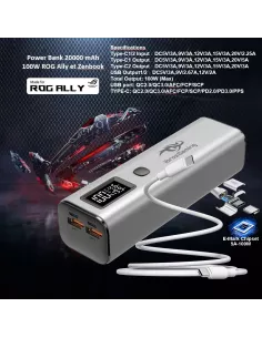 ibroz-ROG Ally Power Bank - Batterie Externe USB-C - 100W - 20000mAh - Affichage Led - 4 Ports - Charge Rapide 2