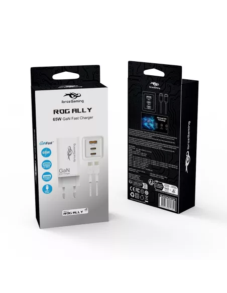 65W GaN mains charger for ROG Ally - Triple USB + USB-C cable 1...