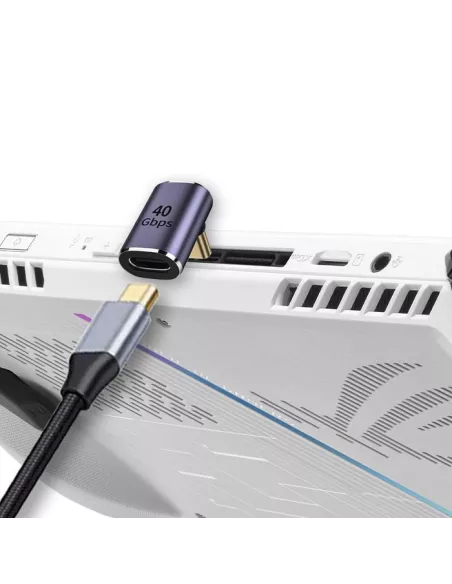 USB-C to USB-C Right Angle Adapter - 40Gbs Transfer, 100W Charge | Ibroz