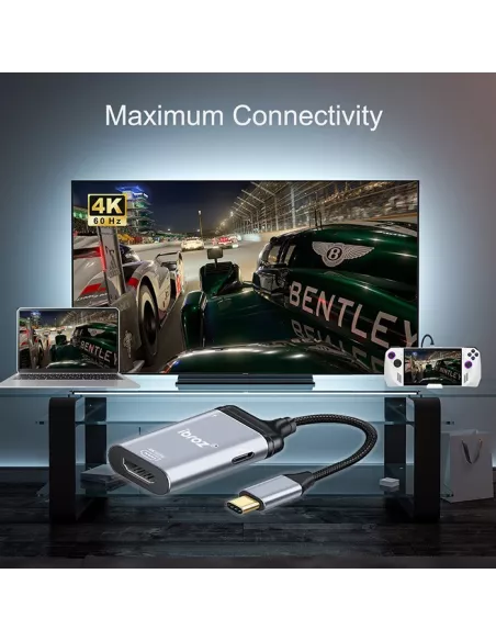 Adaptateur USB-C vers HDMI 4K, 3D, PD3.0 - 100W, USB-C 2.0 | Ibroz