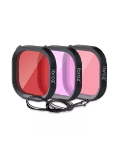 ibroz Lot de 3 Filtres Rouge, Rose, Magenta pour Boîtier Caisson de Plongée Original GoPro Hero 9 / 10 / 11 2