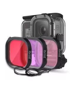 ibroz Lot de 3 Filtres Rouge, Rose, Magenta pour Boîtier Caisson de Plongée Original GoPro Hero 8