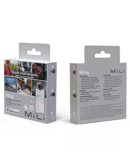 MiLi MiTag tracker + Leather key case - Black | Ibroz