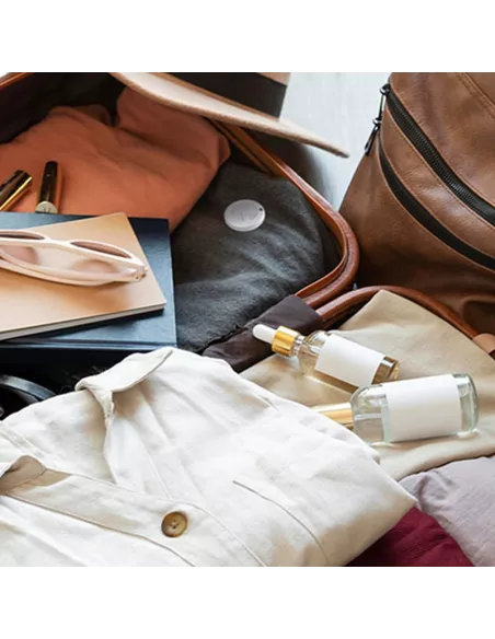 MiLi MiTag tracker localisateur + Etui Cuir porte-clés - Blanc | Ibroz