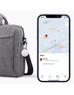 MiLi MiTag tracker + Leather key case - White | Ibroz 2