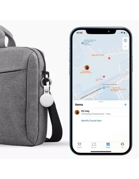 MiLi MiTag tracker + Leather key case - White | Ibroz