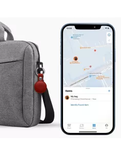 MiLi MiTag tracker localisateur + Etui Cuir porte-clés - Rouge 2